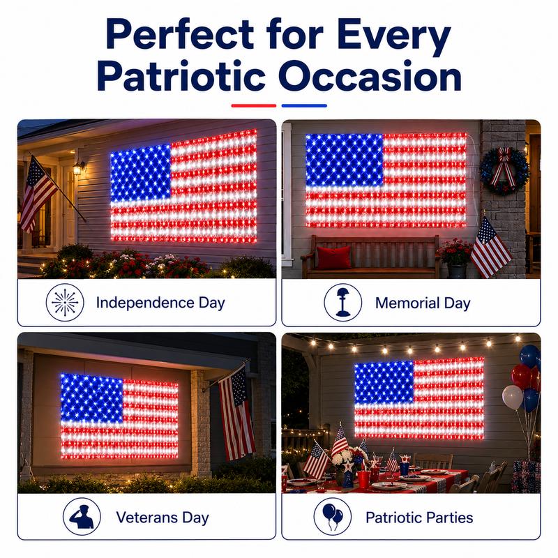 Red White & Worn® All American Flag Lights