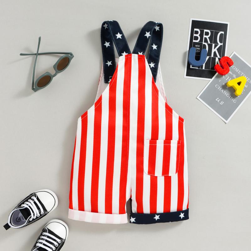 Red White & Worn® American Flag Toddler Overalls