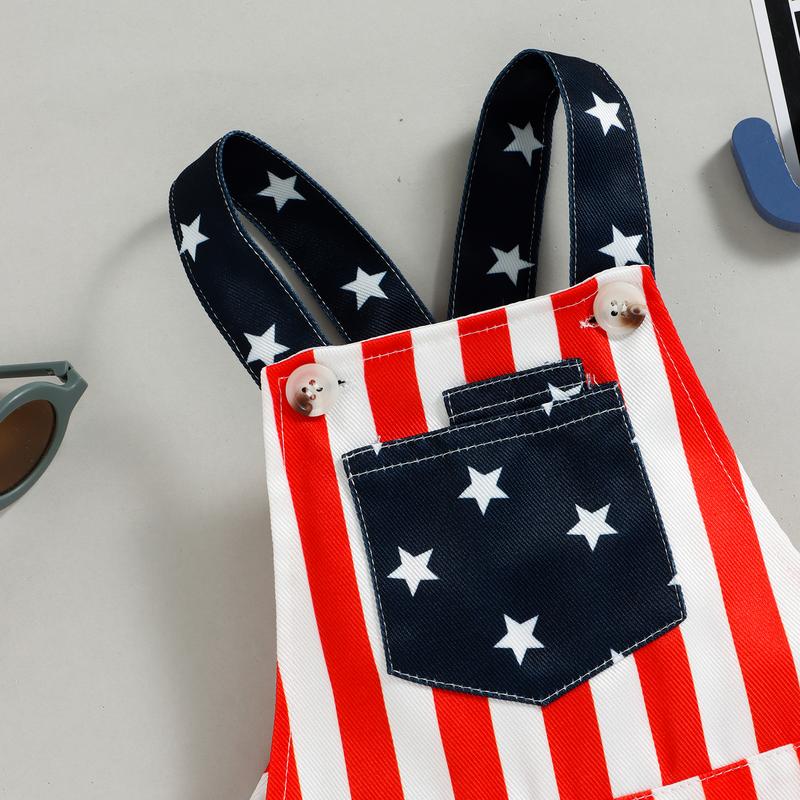 Red White & Worn® American Flag Toddler Overalls