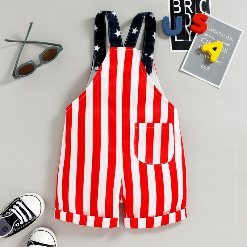 Red White & Worn® American Flag Toddler Overalls